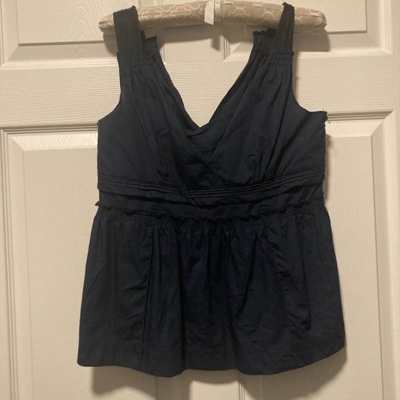 Navy Miu Miu Vintage Sleeveless Peplum Top - Picture 3 of 8